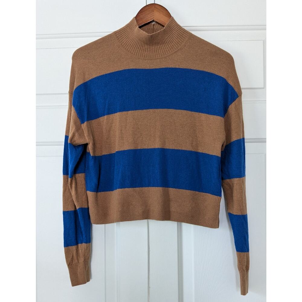 Everlane Striped Luxe Merino Wool Mock Neck Sweater - Picture 2 of 8